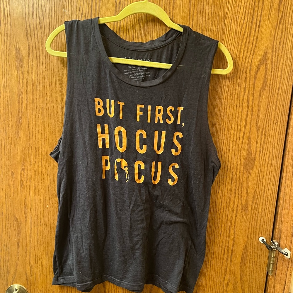 Fifth Sun XXL Hocus Pocus tank top. Cotton Polyester Blend. Dark Gray. $7